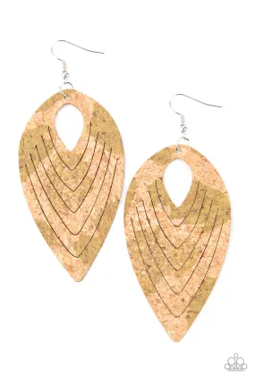 Cork Cabana - Green Paparazzi Earrings