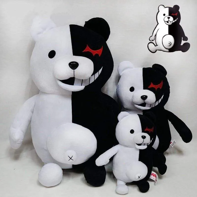 Dangan Ronpa Super Danganronpa 2 Monokuma Black & White Bear Plush Toy Soft Stuffed Animal Dolls Birthday Gift for Children