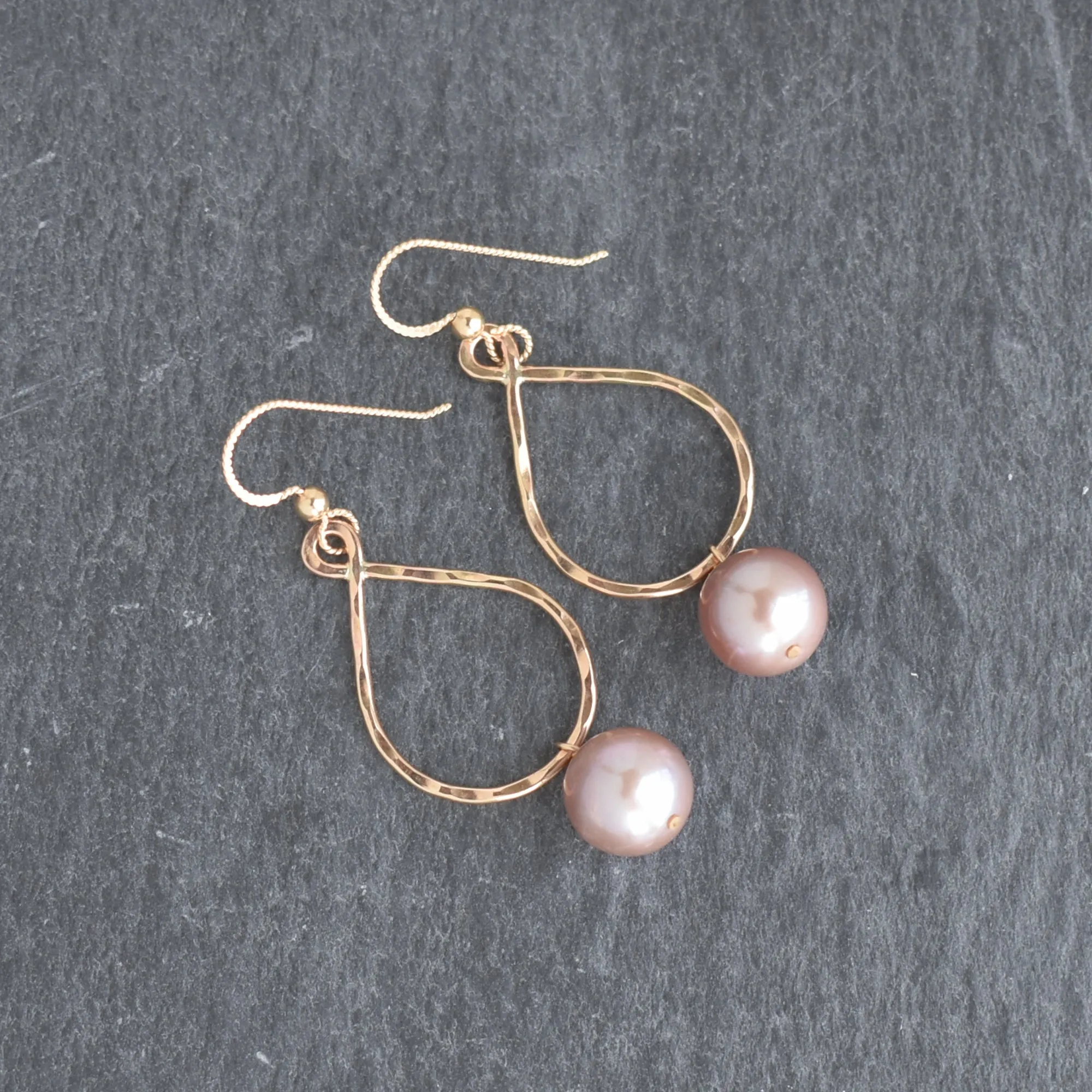 Edison Pearl Teardrop Hoop Earrings - Small