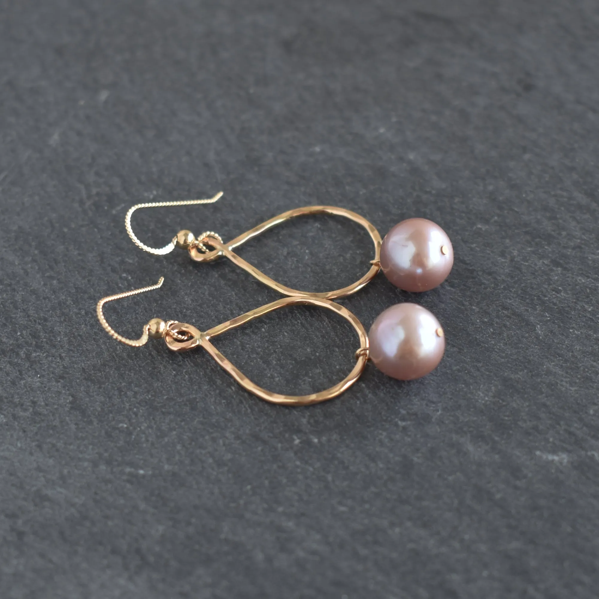 Edison Pearl Teardrop Hoop Earrings - Small