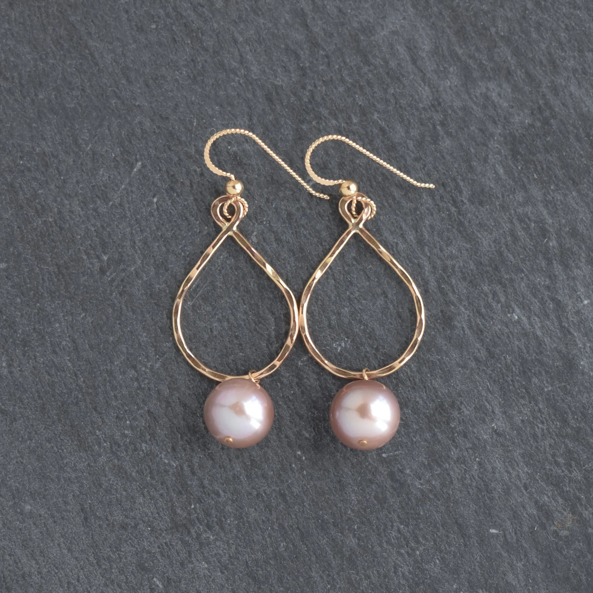 Edison Pearl Teardrop Hoop Earrings - Small