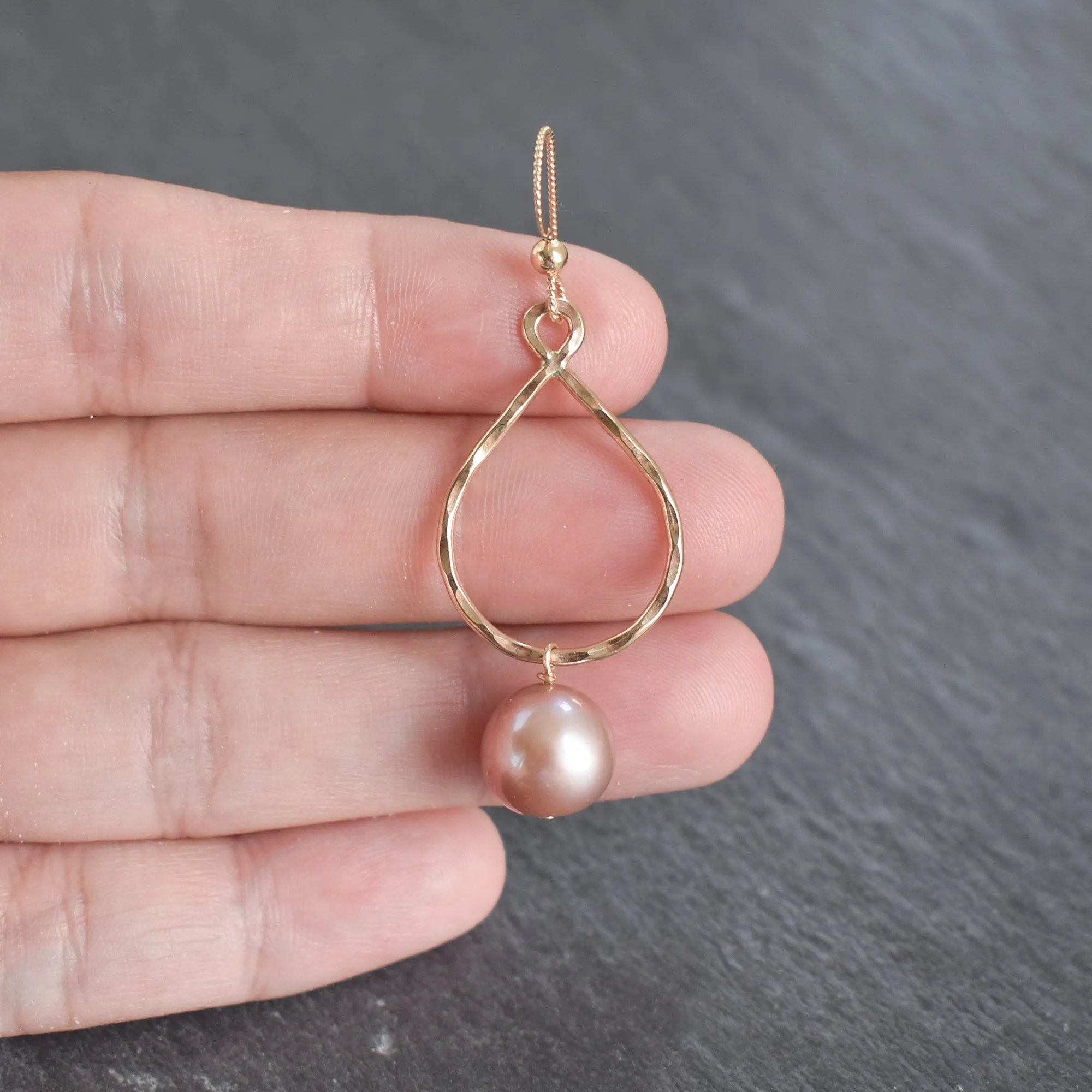 Edison Pearl Teardrop Hoop Earrings - Small