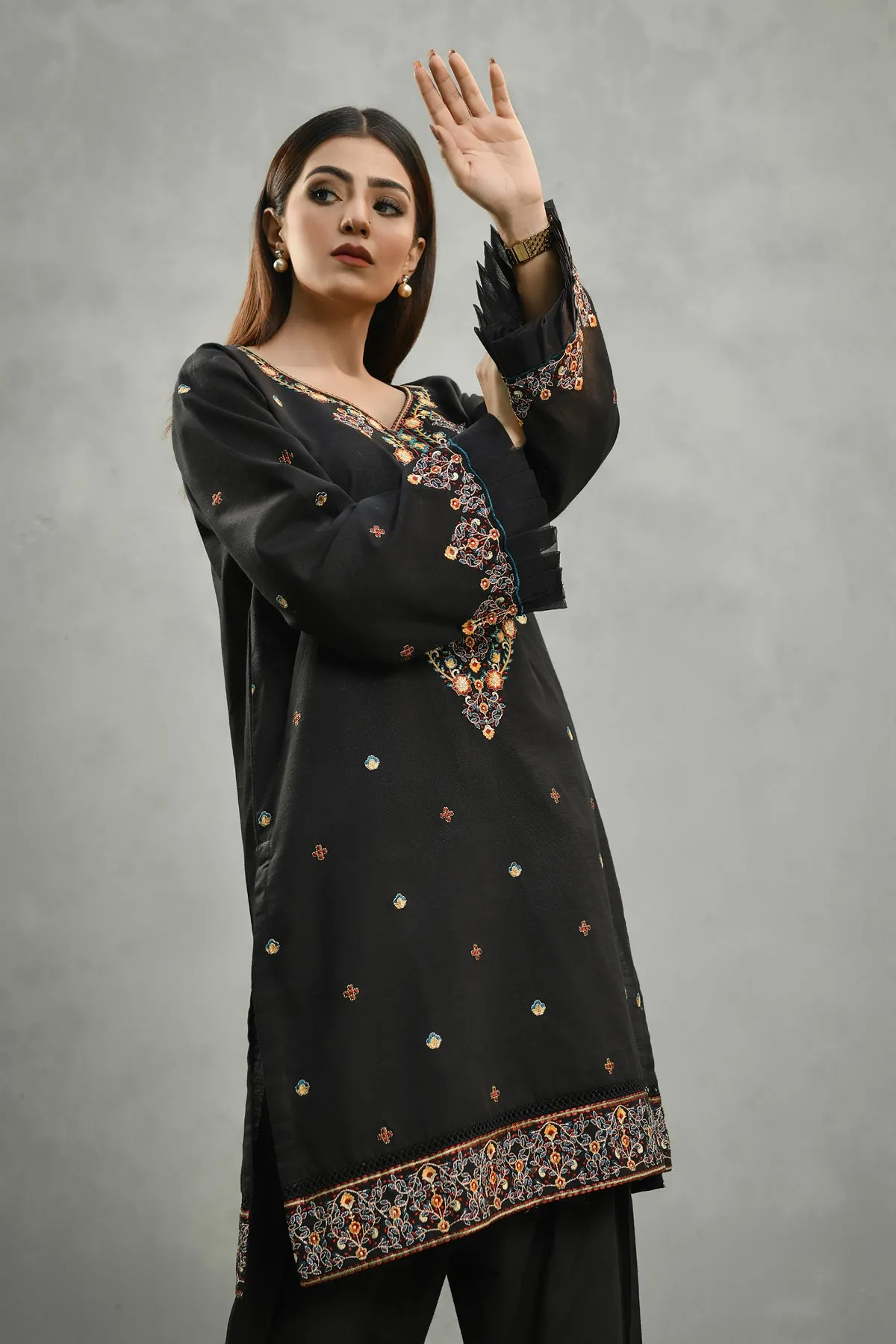 Embroidered 2 Piece Suit Full Sleeves MW-004