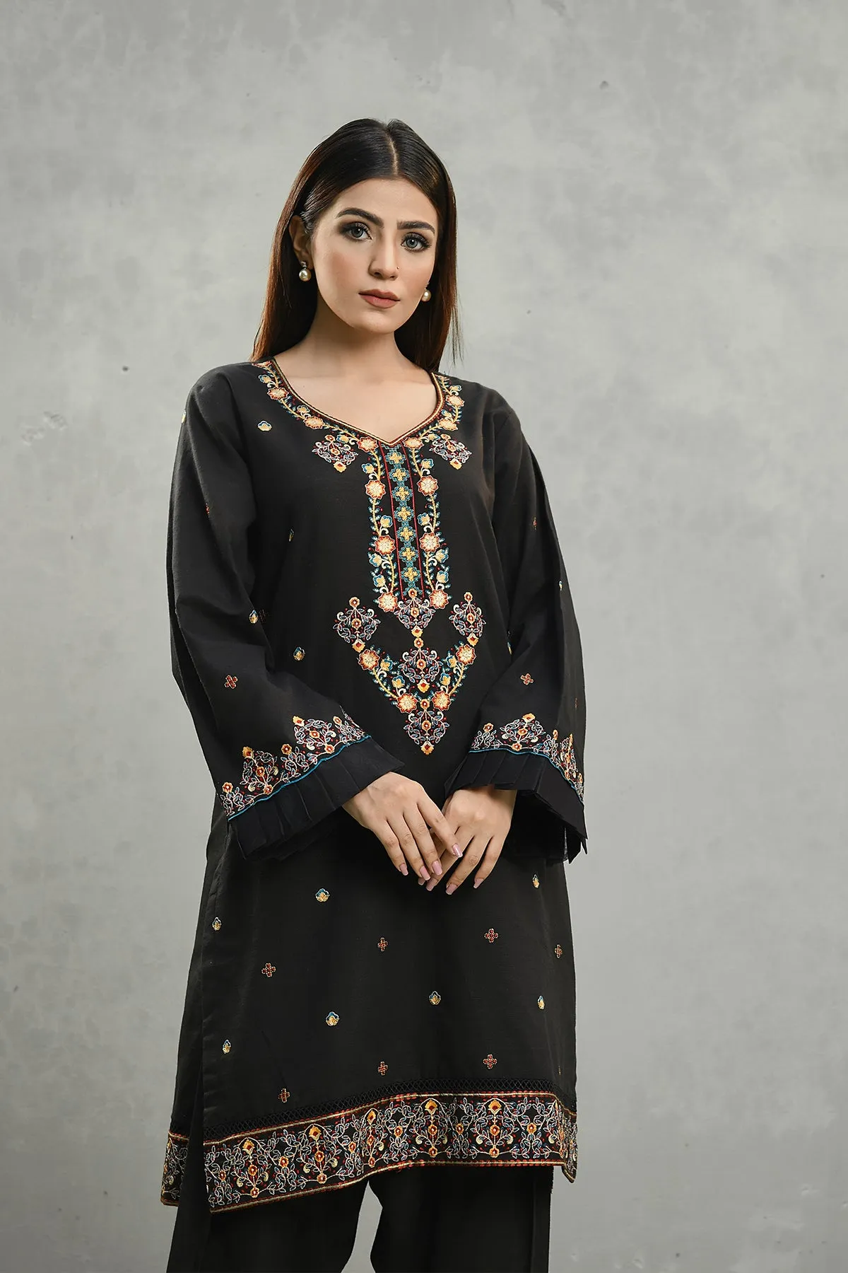 Embroidered 2 Piece Suit Full Sleeves MW-004