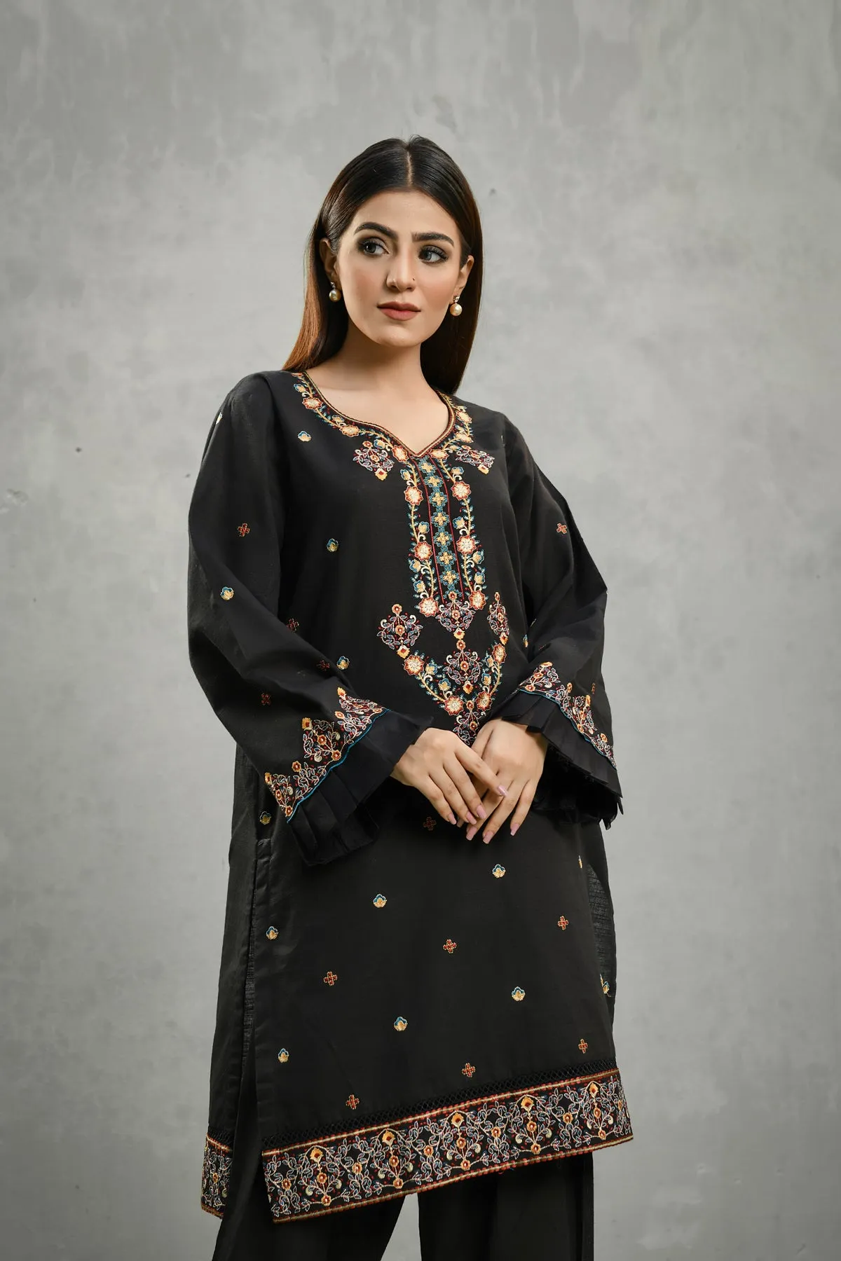 Embroidered 2 Piece Suit Full Sleeves MW-004