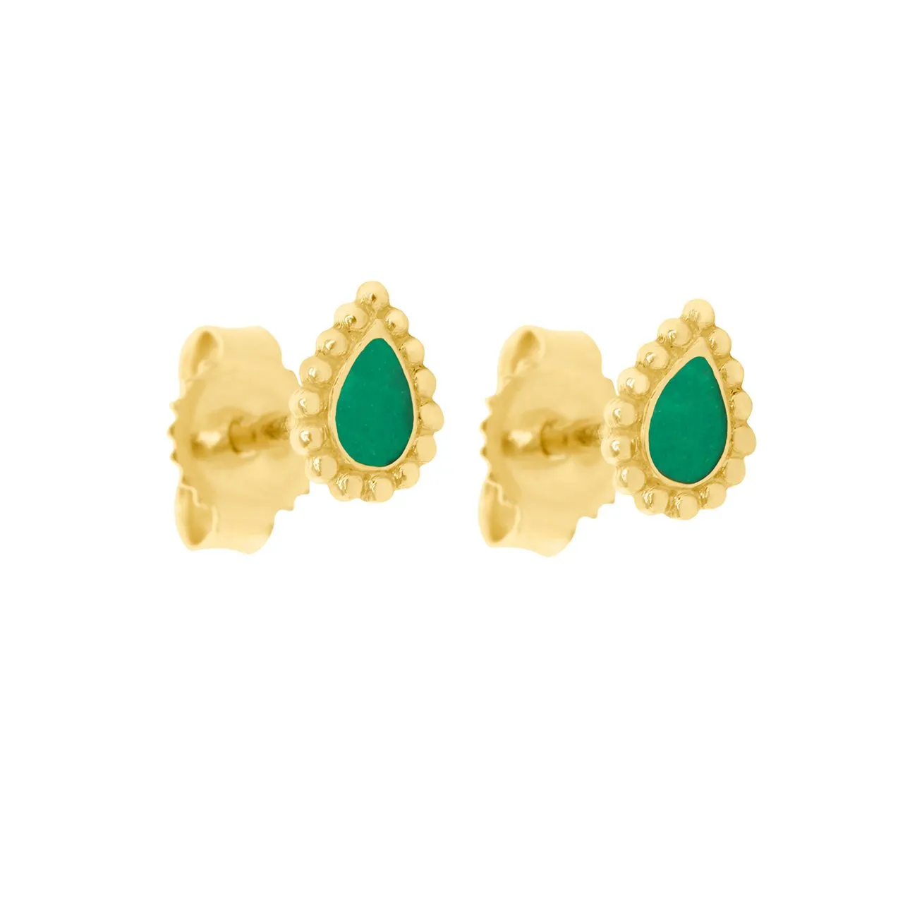 Emerald Lucky Cashmere Earrings, Yellow Gold