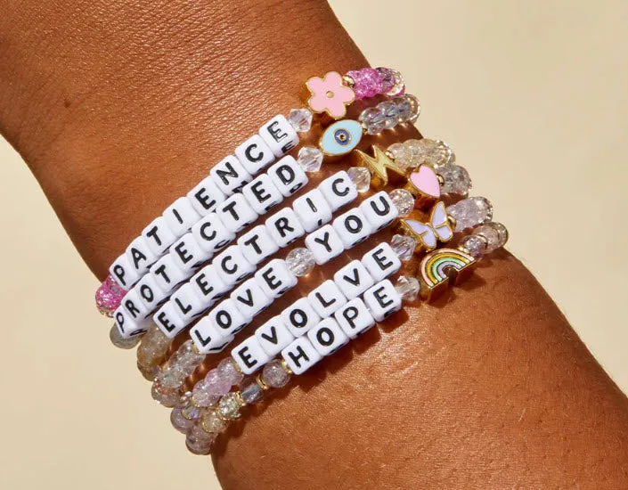 Feelin' Lucky - 'Love You' with Heart Little Words Project Friendship Beaded Bracelet