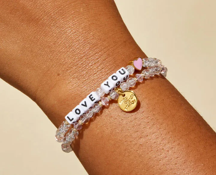 Feelin' Lucky - 'Love You' with Heart Little Words Project Friendship Beaded Bracelet