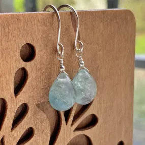 Fluorite briolette gemstone earrings