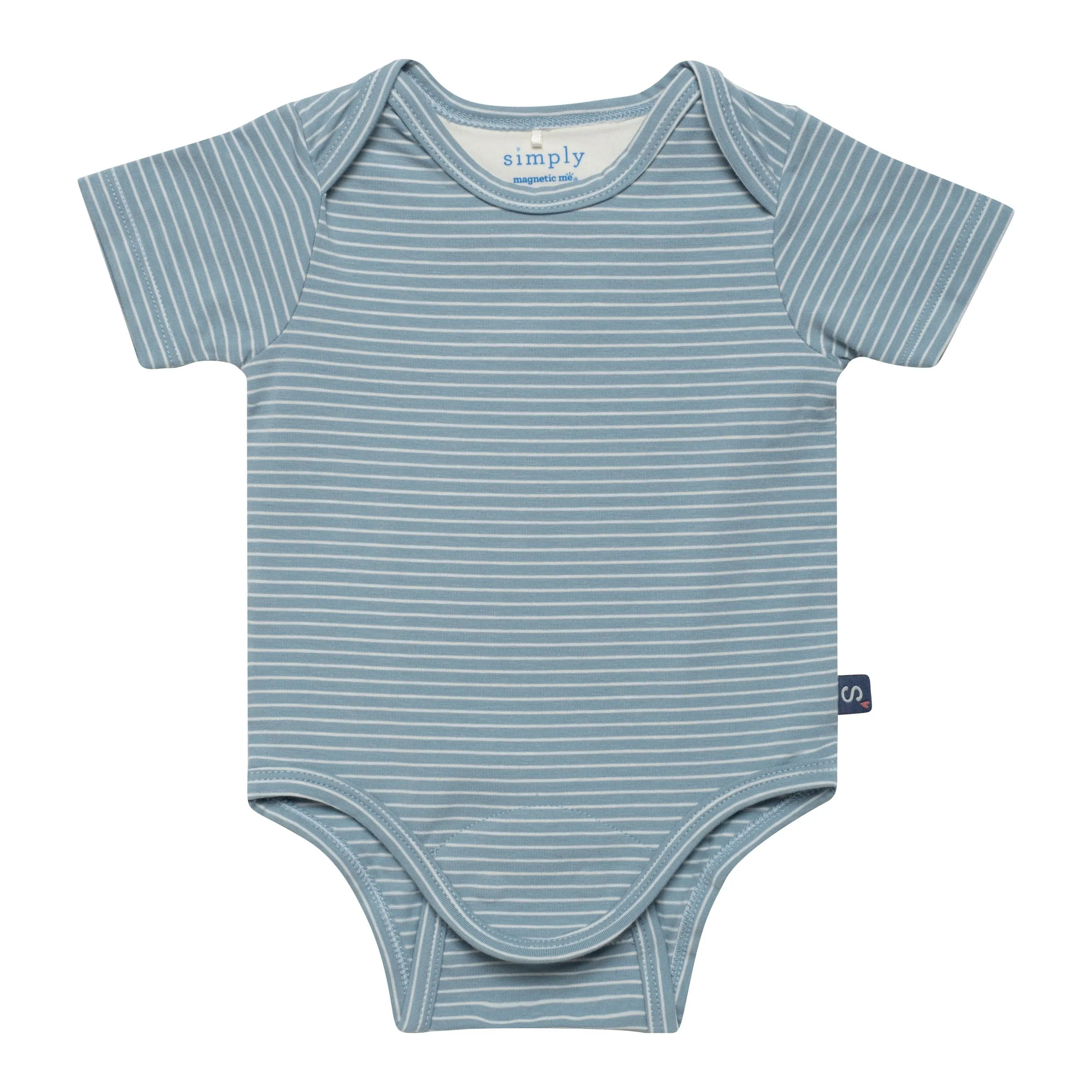 forget me not egret stripe cloudstretch™ magnetic bodysuit