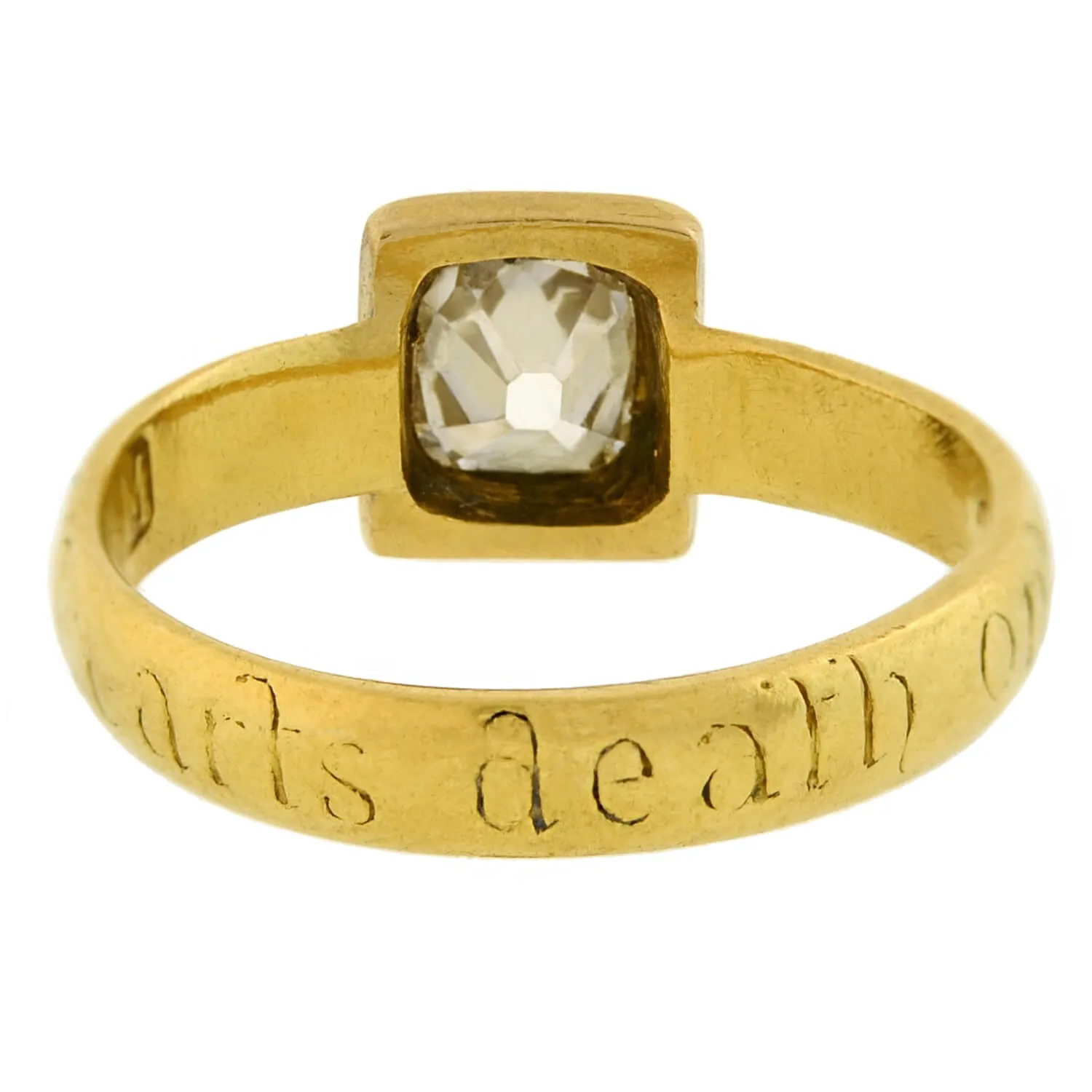 Georgian 18kt Inscribed Tablet Cut Diamond Ring 0.68ct