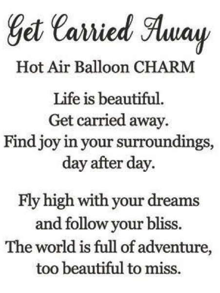 Get Carried Away Hot Air Balloon Charm Pocket Token