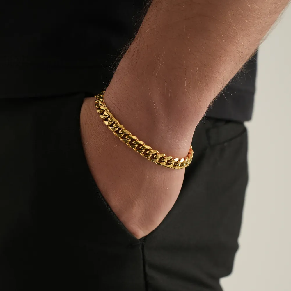 Gold Cuban Chain & Bracelet (8MM)