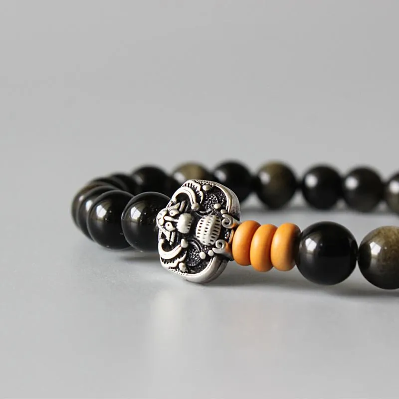 Golden Obsidian Beads Bracelet