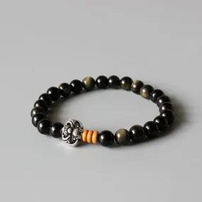 Golden Obsidian Beads Bracelet