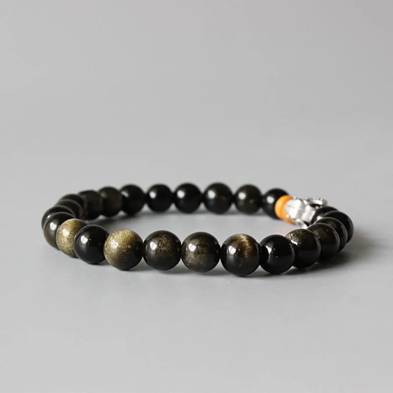 Golden Obsidian Beads Bracelet