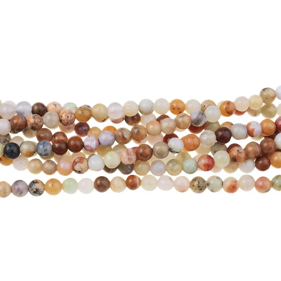 Golden Sage Agate 4mm Round - 15-16 Inch