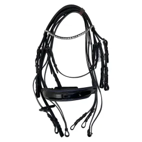 Halter Ego 'Charleston' Patent Double Bridle in Black/Multi - Full