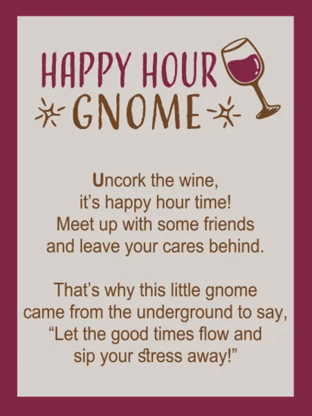 Happy Hour Wine Gnomes Charms Pocket Tokens