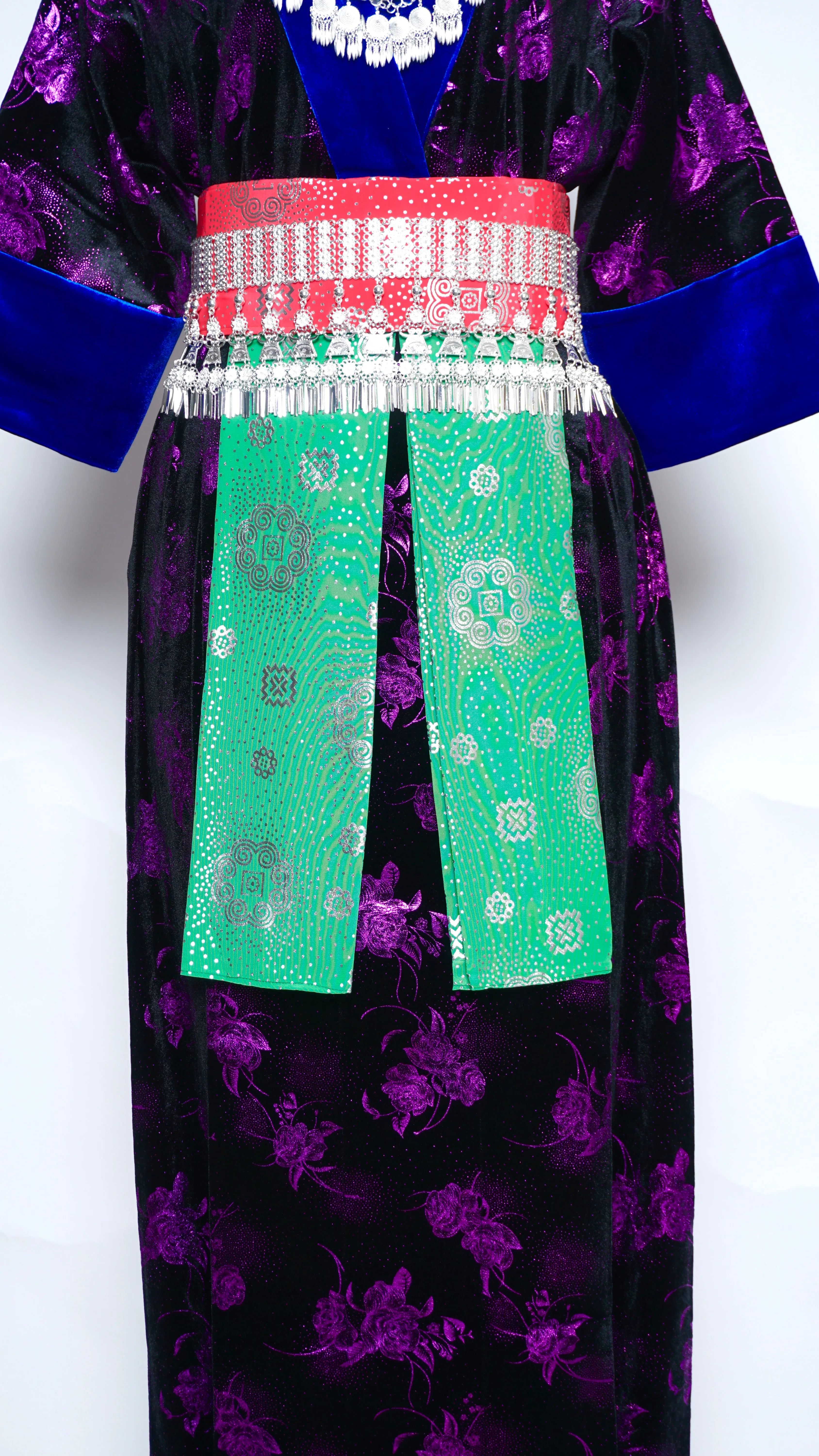 Hmong Xeev Purple Floral Velvet