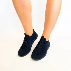 Hush Puppies navy nansia slip on sneaker