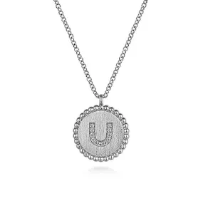 Initial U Medallion Necklace