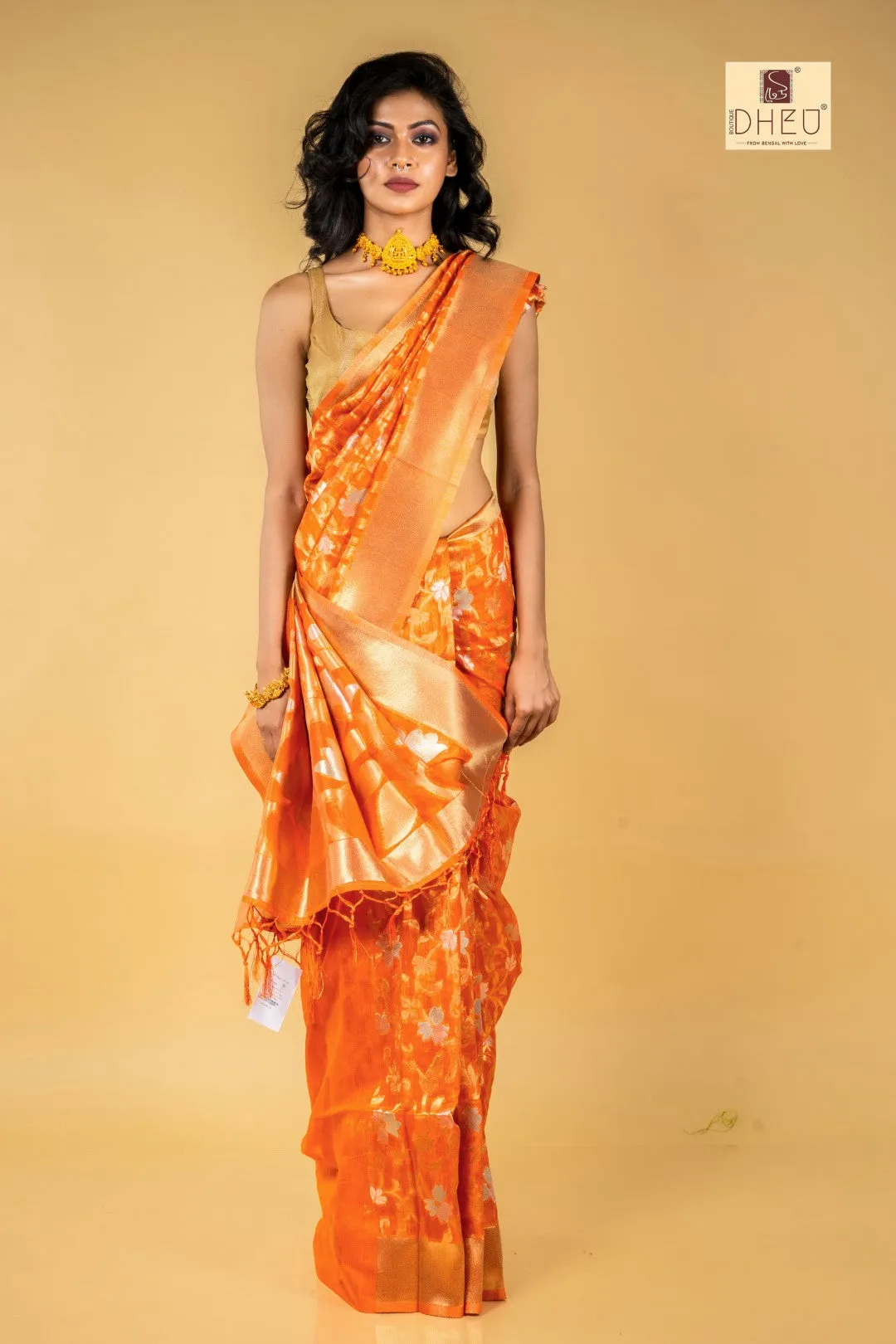 Jamdani Zari Muslin Saree