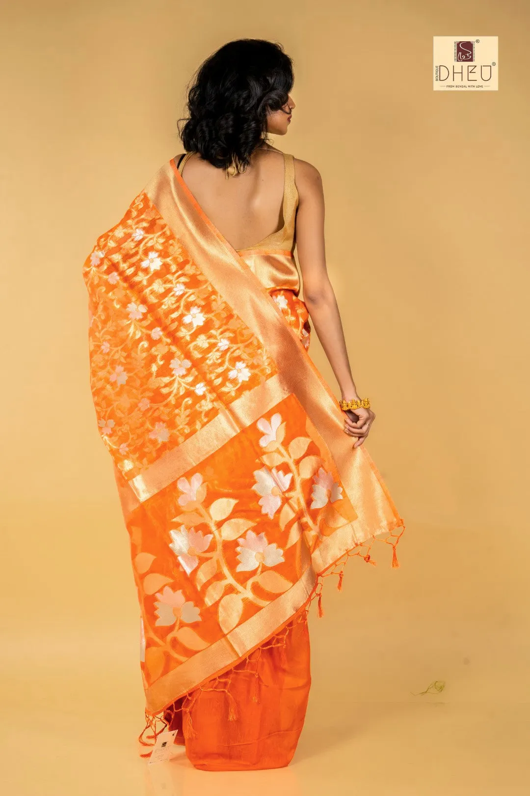 Jamdani Zari Muslin Saree