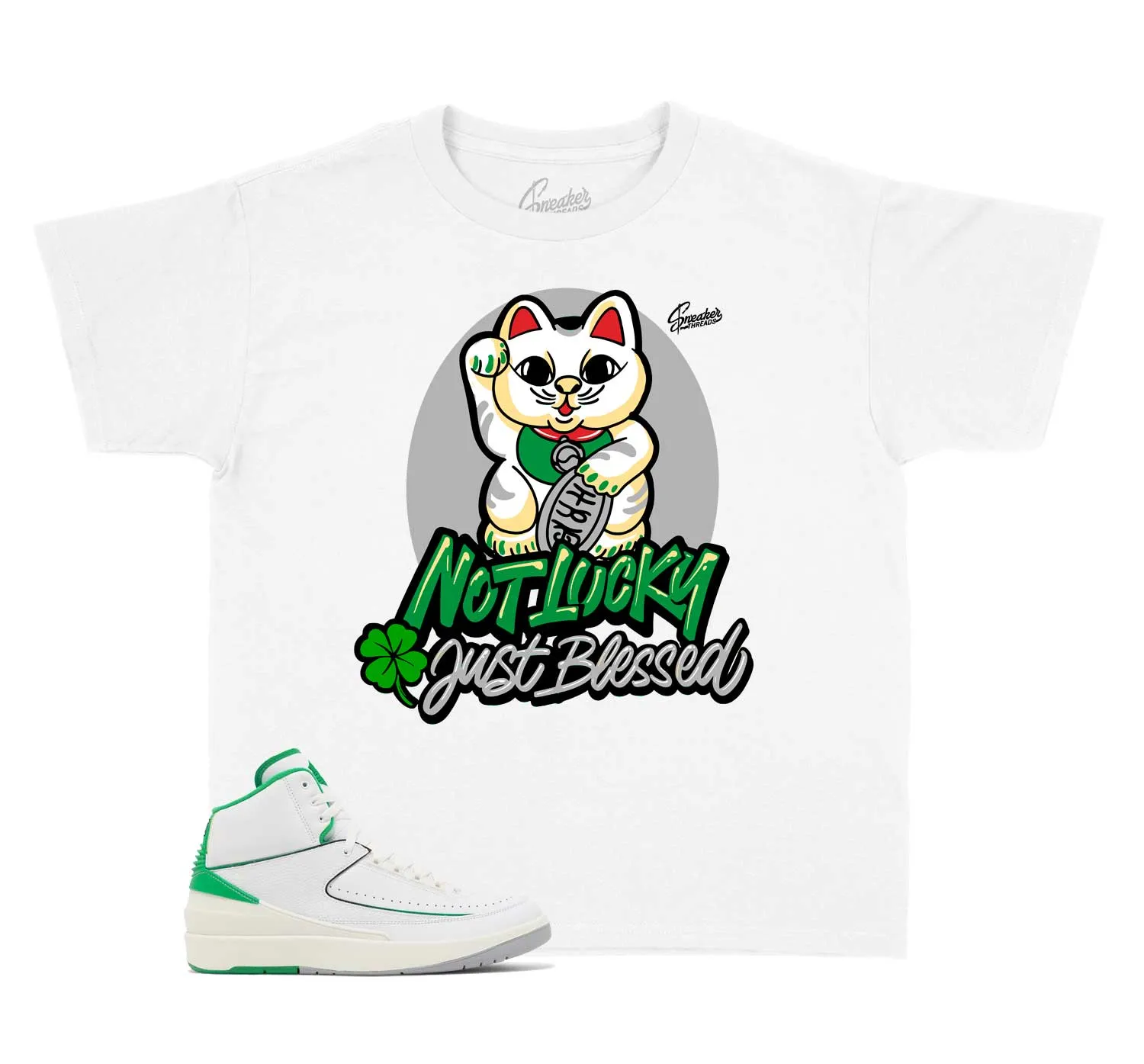 Kids - Lucky Green 2 Lucky Cat Shirt