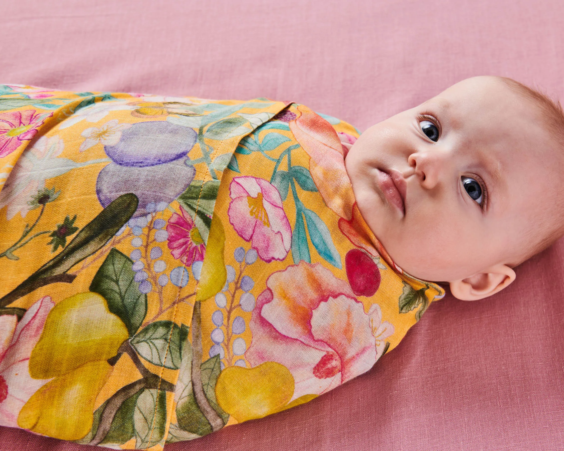 Kip & Co BABY | Abundance Marigold Bamboo Swaddle