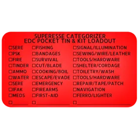 Kit Categorizer Label - 30 themed check-the-box kit identifier