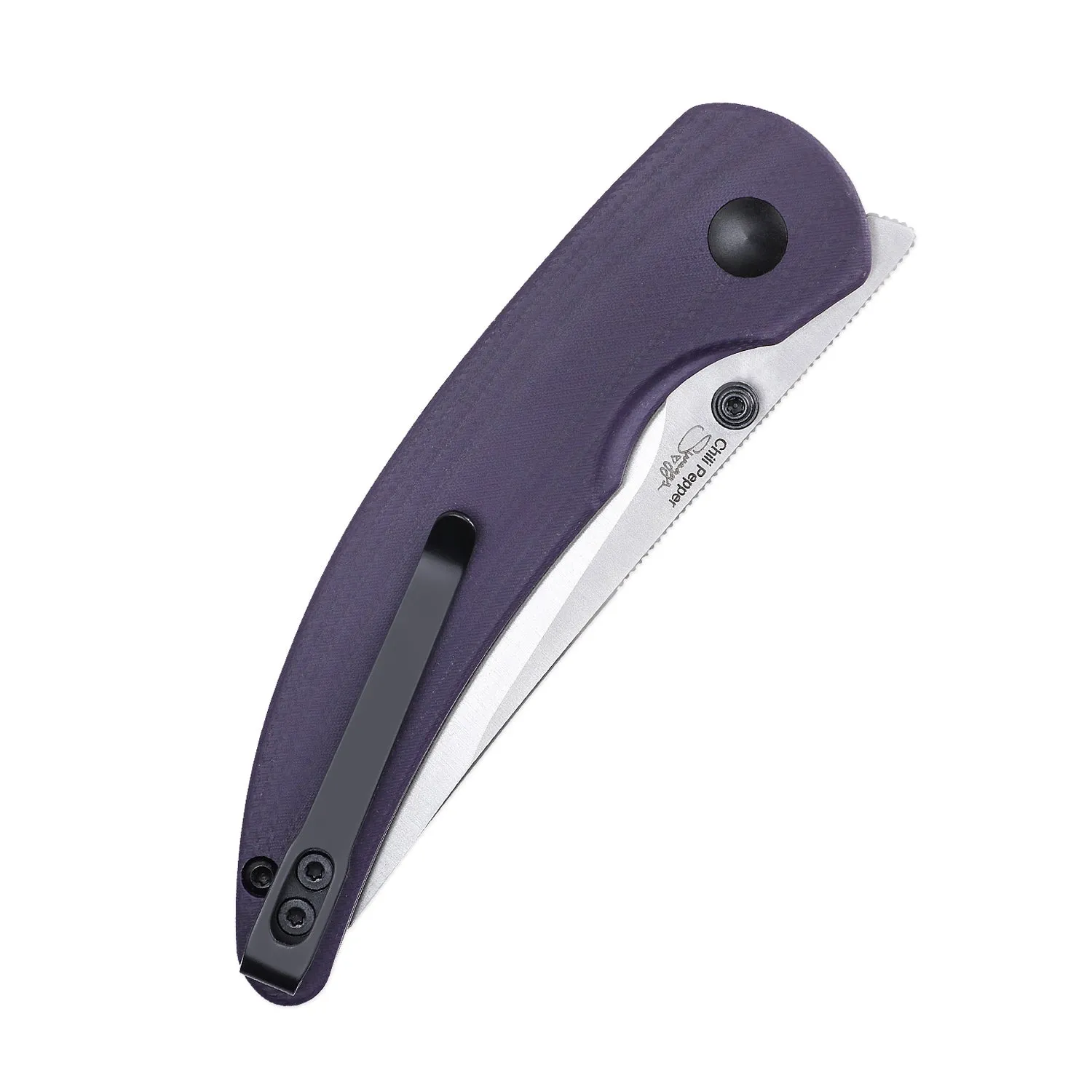 Kizer Chili Pepper Button Lock Purple G10 V3601C2 (3.03 Satin)