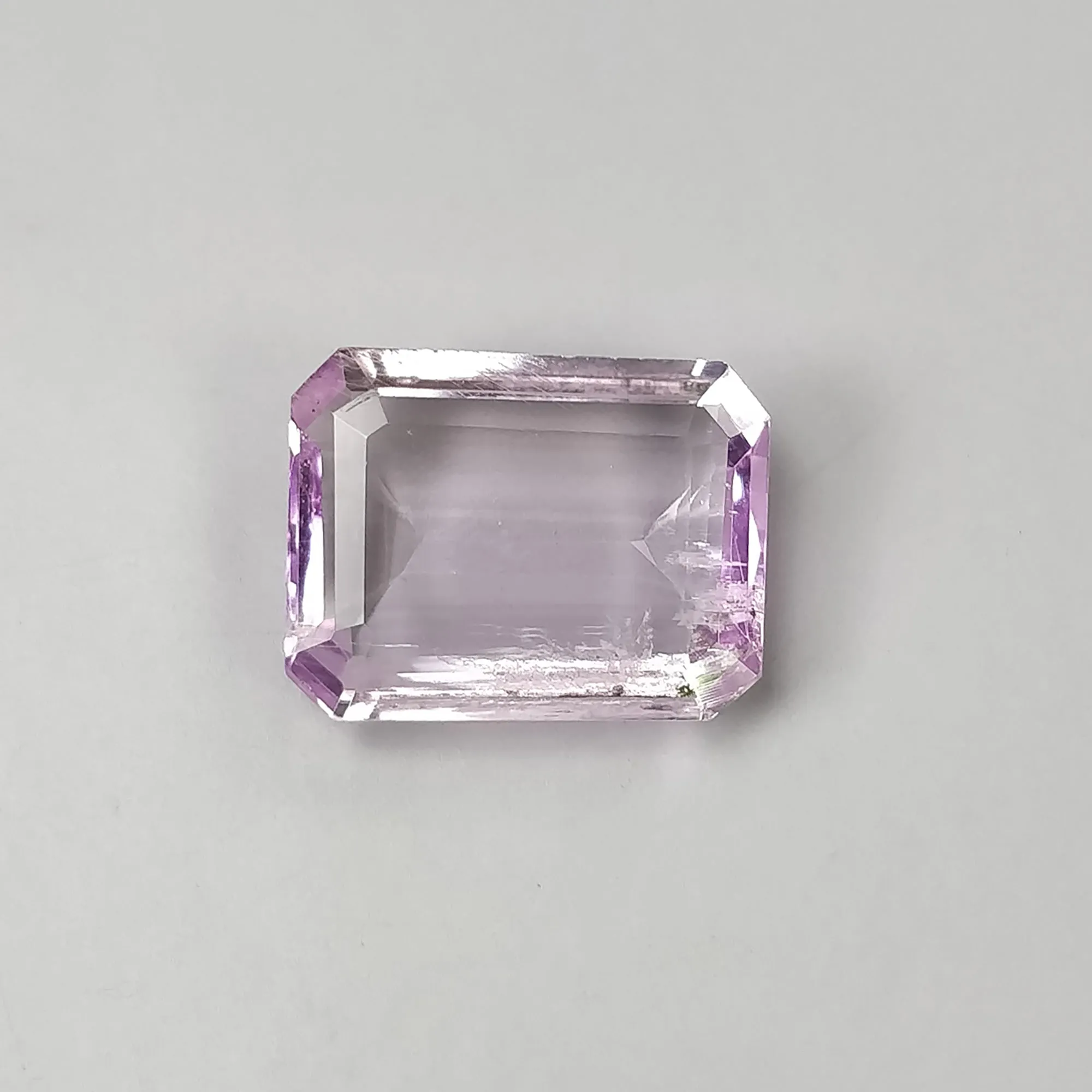 KUNZITE Gemstone Normal Cut : 8.25cts Natural Untreated Unheated Purple Kunzite Cushion Shape 15.5*12.5mm