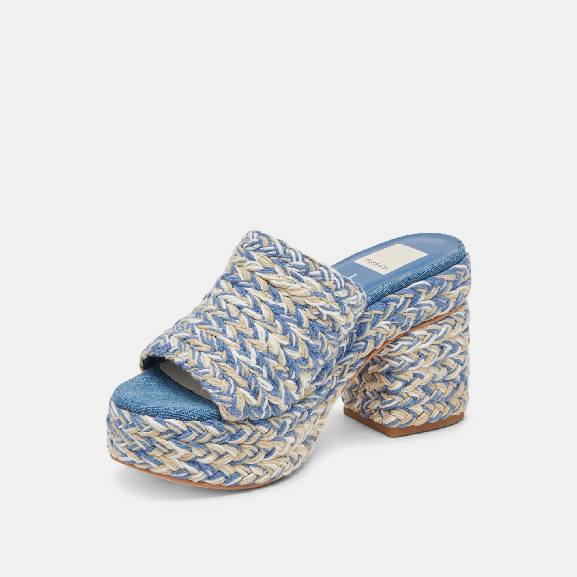 LADY HEELS BLUE MULTI WOVEN