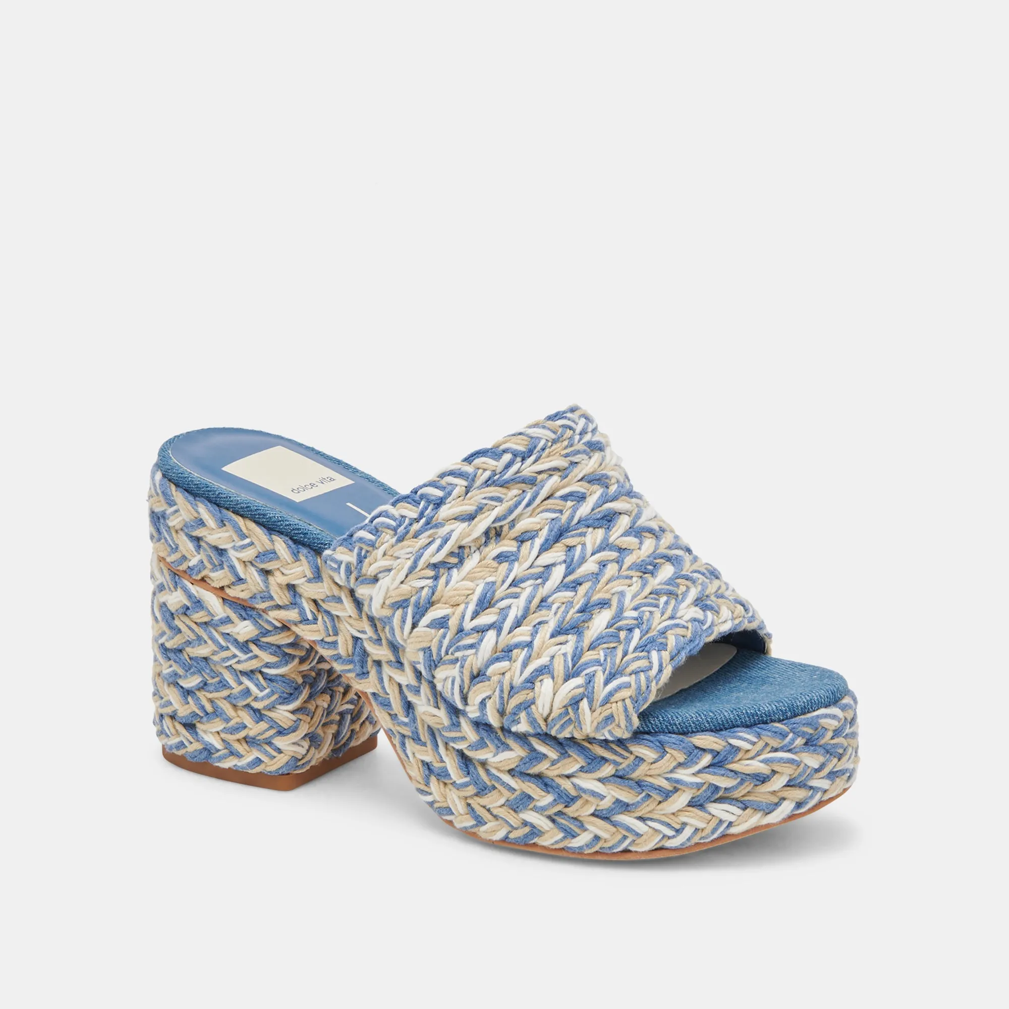 LADY HEELS BLUE MULTI WOVEN