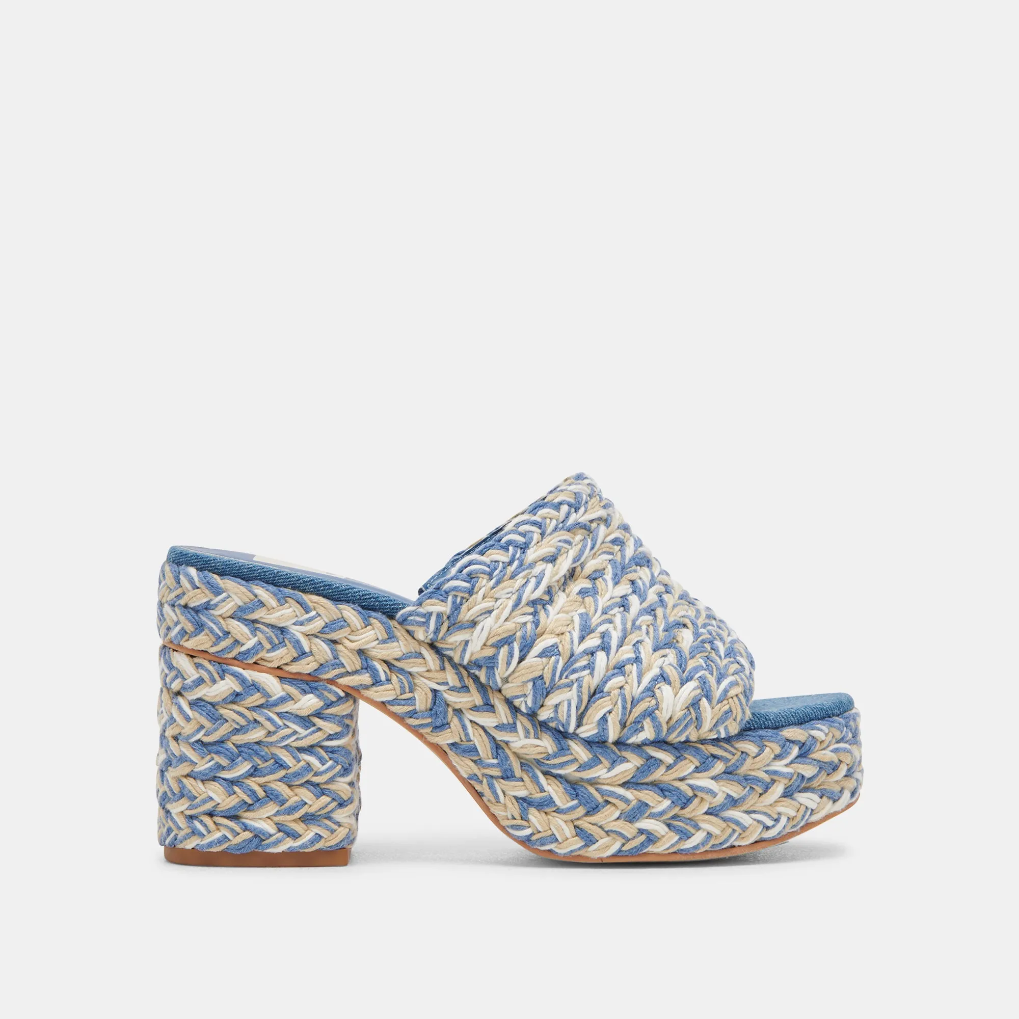 LADY HEELS BLUE MULTI WOVEN