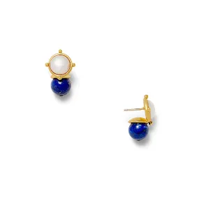 Lapis   White Lady Earring