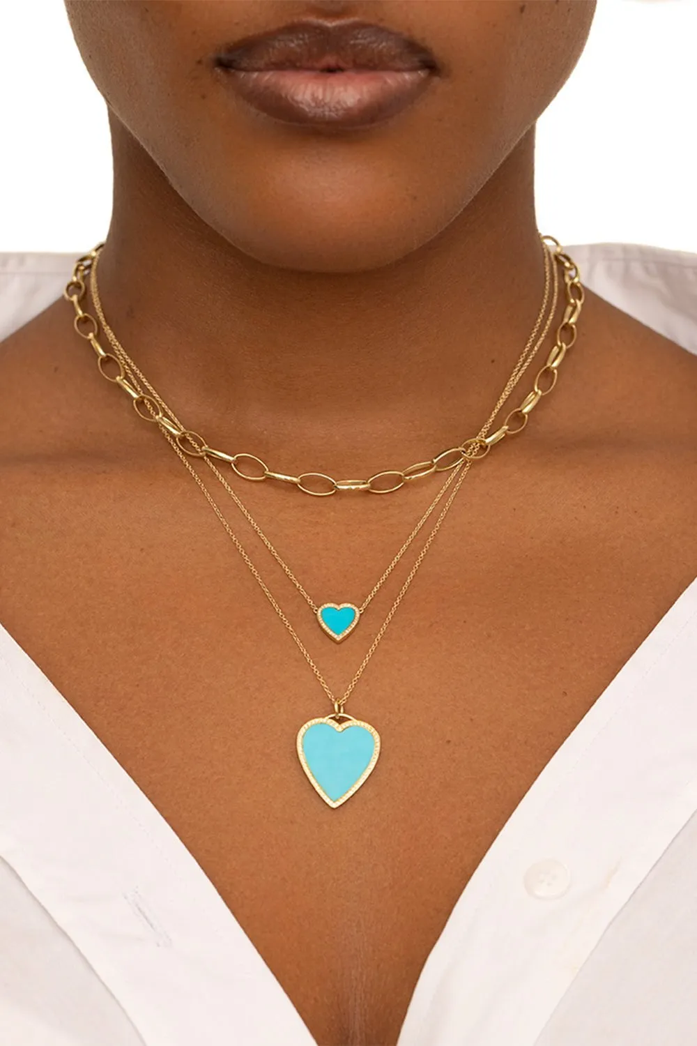 Large Inlay Heart Necklace