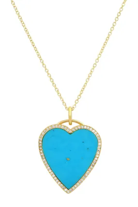 Large Inlay Heart Necklace