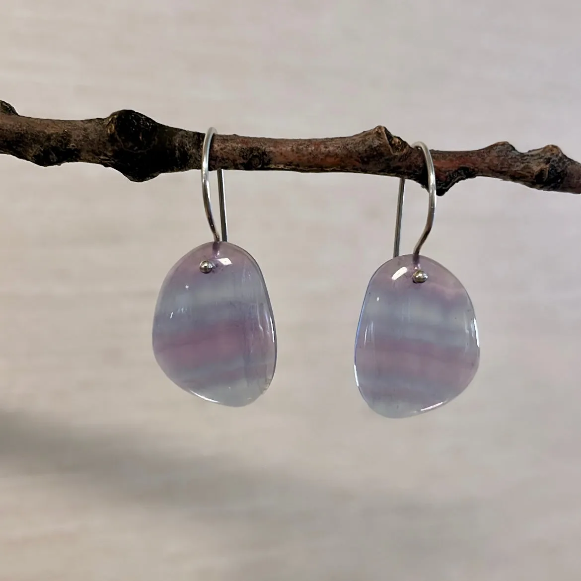 Large smooth fluorite earrings