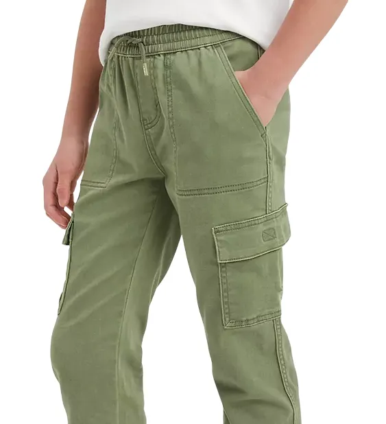 Levi's Kids Cargo trousers for children with elastic waist and bottom 9EJ115-E6U olive green