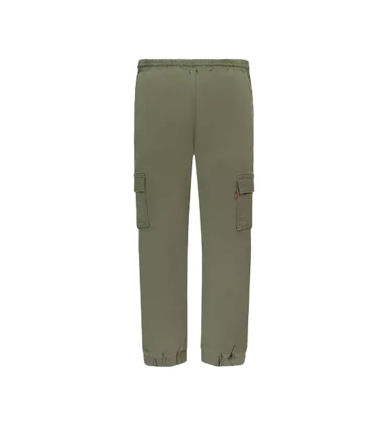 Levi's Kids Cargo trousers for children with elastic waist and bottom 9EJ115-E6U olive green