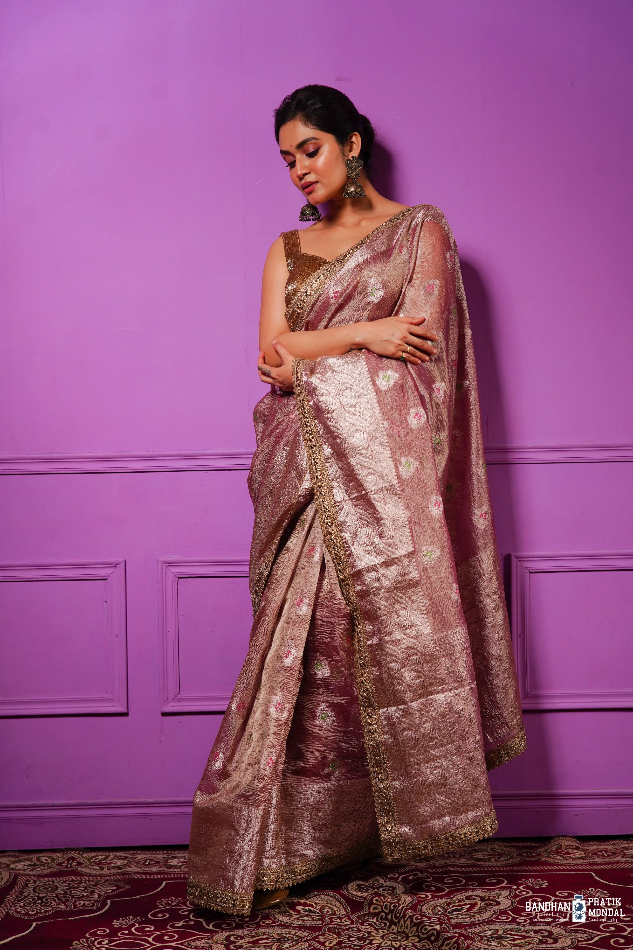 Lilac Tissue Banarasi Saree