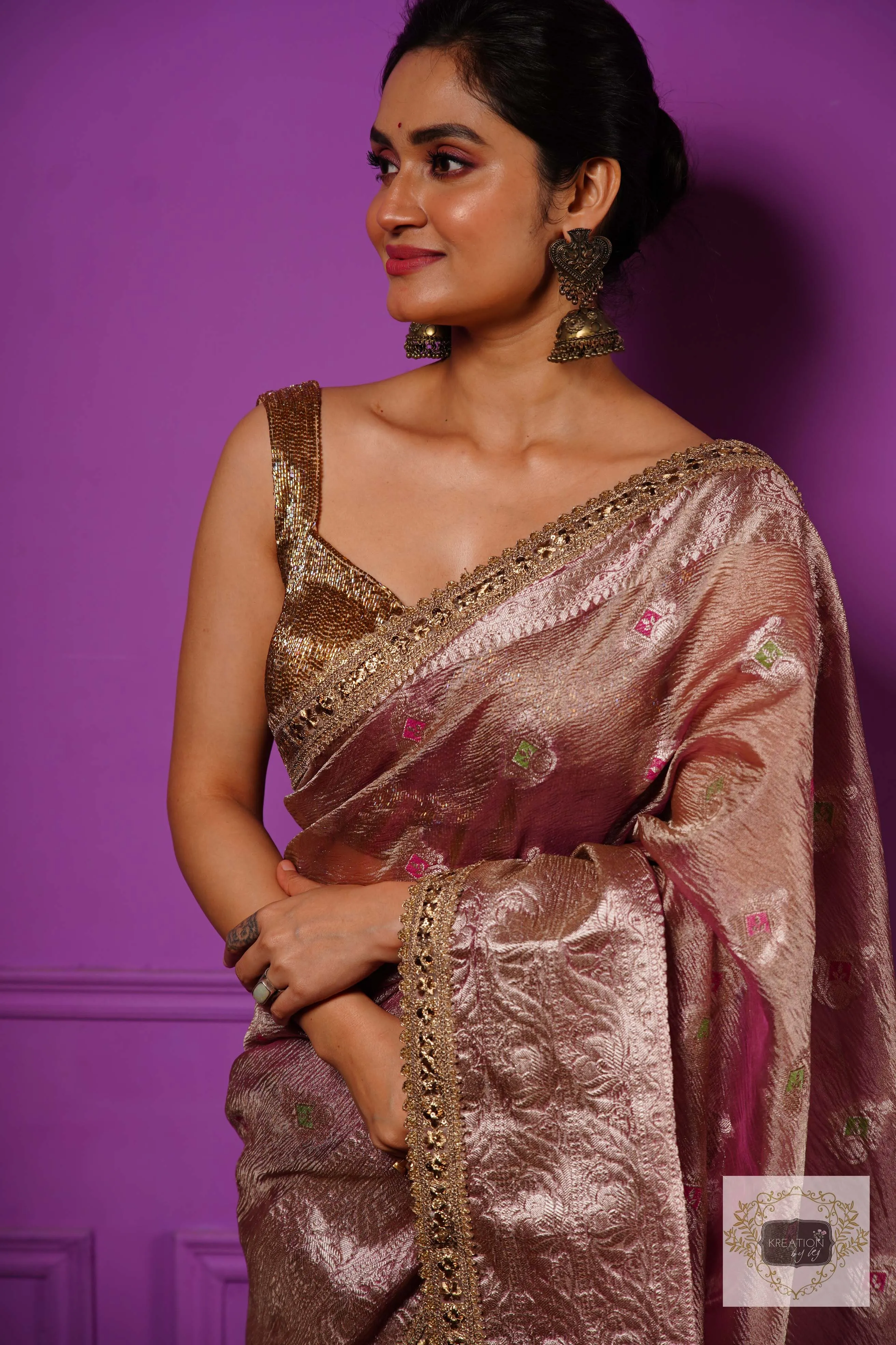 Lilac Tissue Banarasi Saree