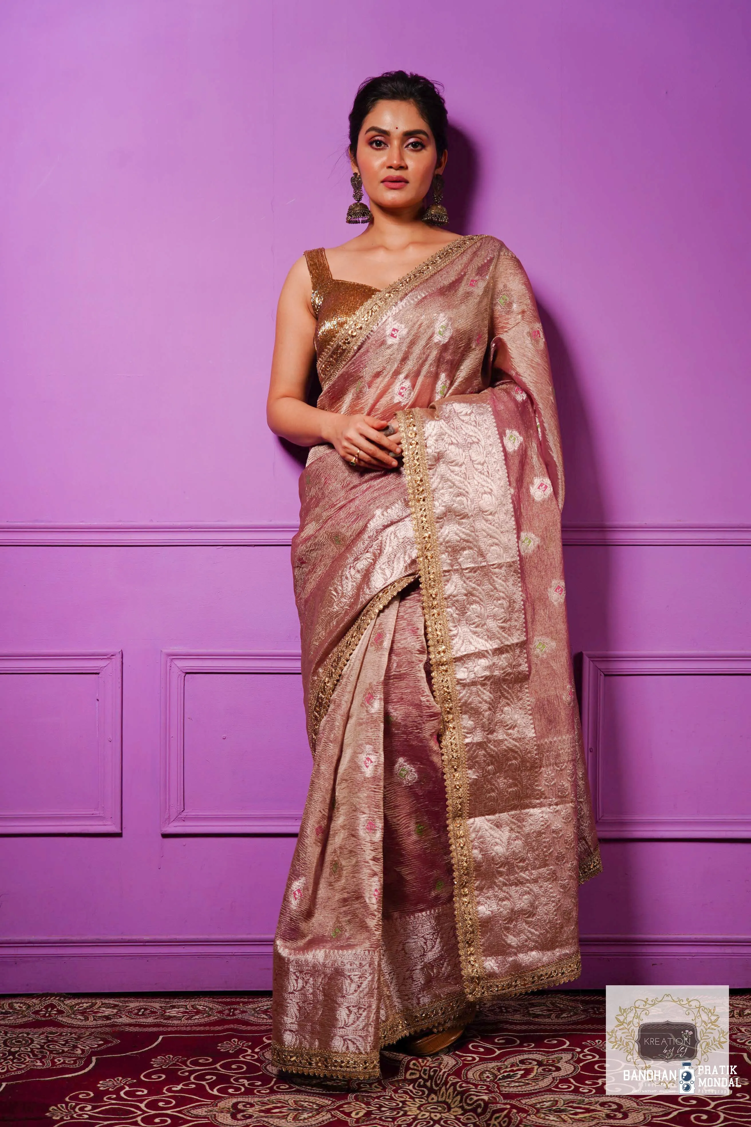 Lilac Tissue Banarasi Saree