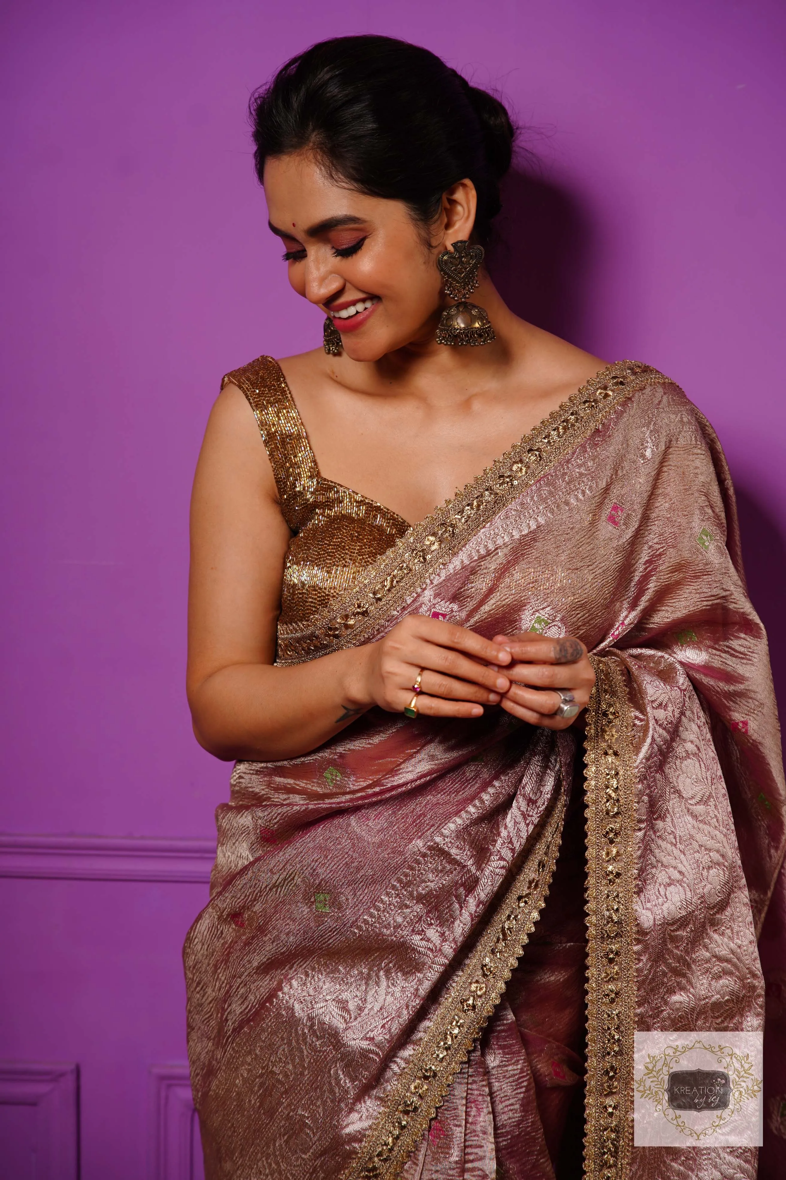 Lilac Tissue Banarasi Saree