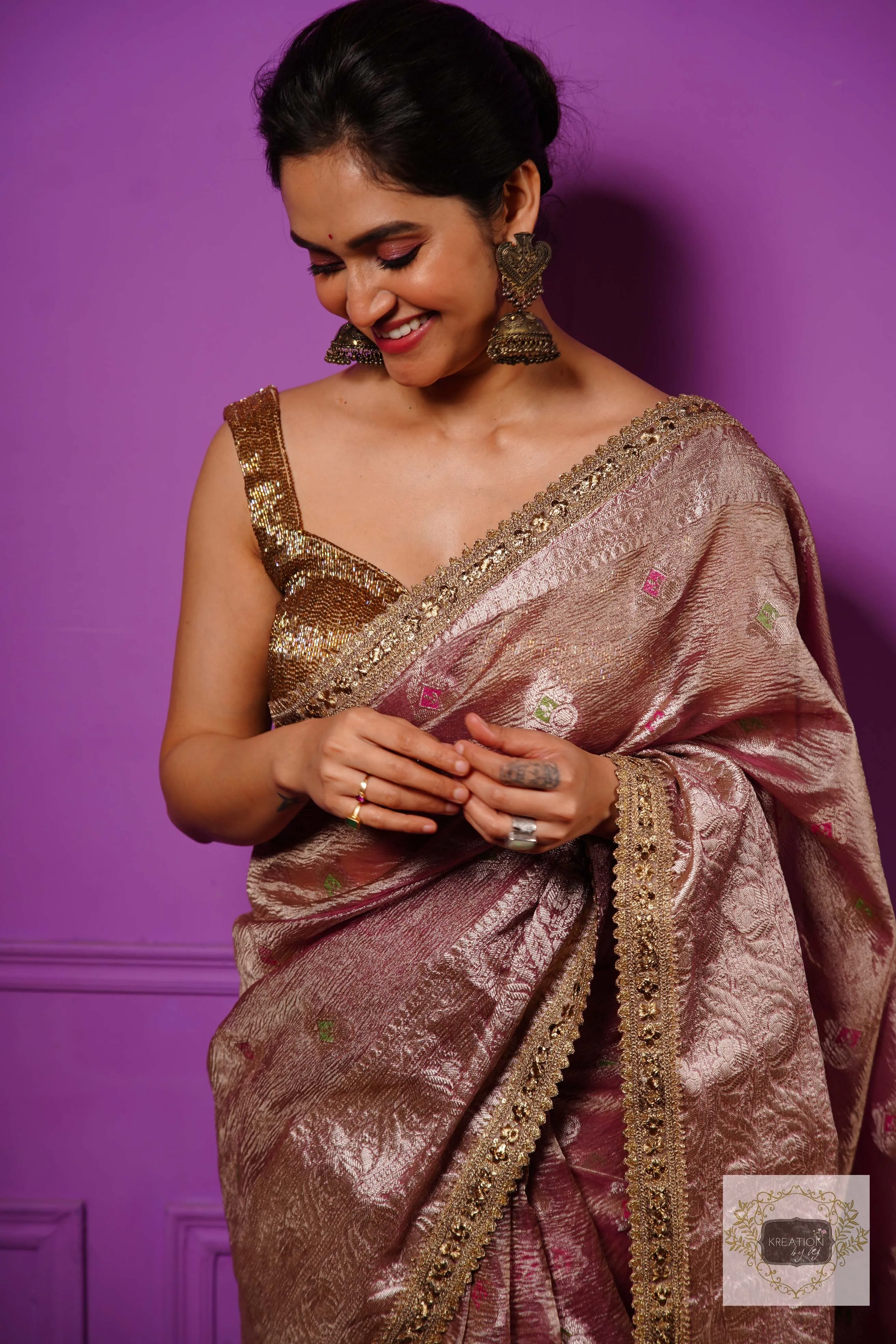 Lilac Tissue Banarasi Saree