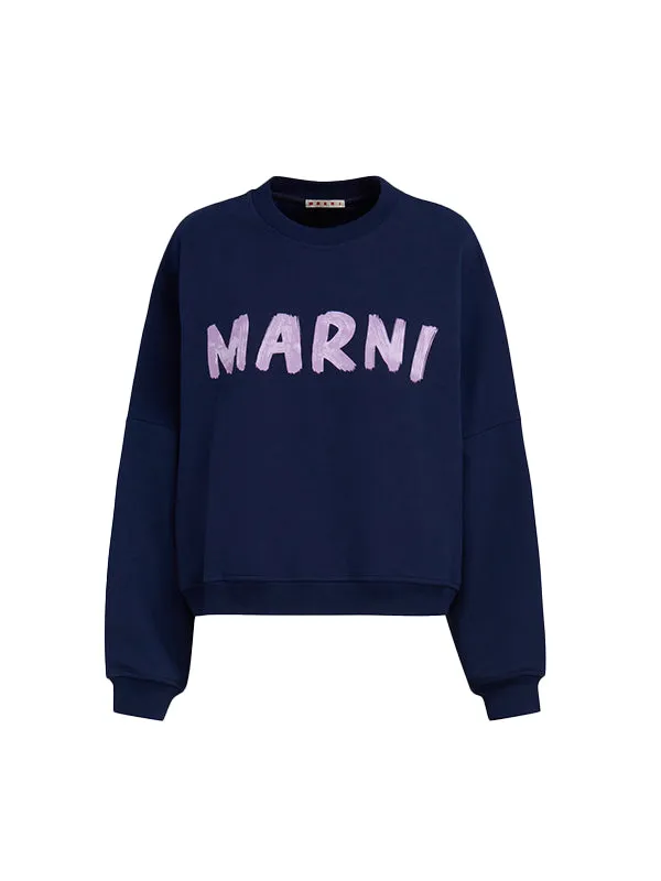 Logo Sweatshirt in Blue Kyanite