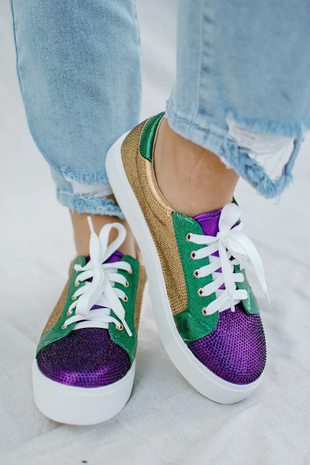 Mardi Gras Rhinestone Sneakers