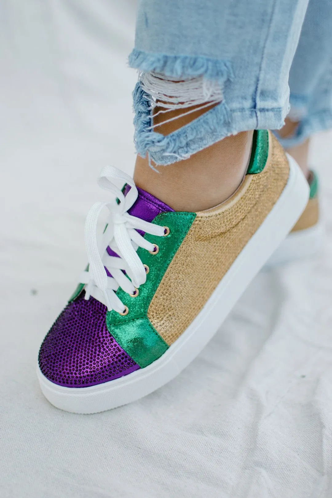 Mardi Gras Rhinestone Sneakers